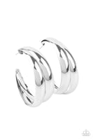 Paparazzi Colossal Curves - Silver Hoop Earrings