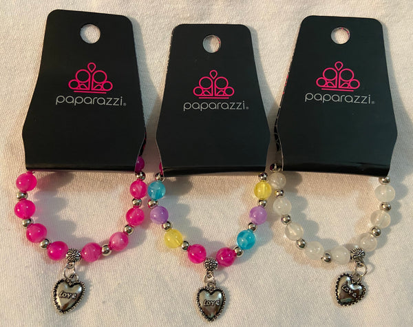 Paparazzi Starlet Shimmer LOVE Heart bracelets
