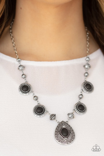 Paparazzi Mayan Magic - Black Earrings