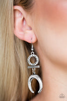 Paparazzi Majestically Moon Child - Silver Earrings