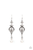 Paparazzi Elegantly Extravagant - White Earrings