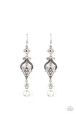 Paparazzi Elegantly Extravagant - White Earrings