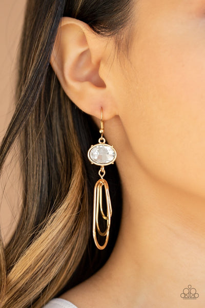 Paparazzi Drop-Dead Glamorous - Gold Earrings