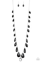 Paparazzi GLOW And Steady Wins The Race - Black Lanyard Necklace