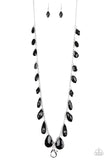 Paparazzi GLOW And Steady Wins The Race - Black Lanyard Necklace