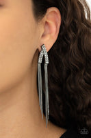 Paparazzi It Takes Two To TASSEL - Black Post Earrings