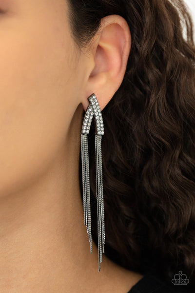 Paparazzi It Takes Two To TASSEL - Black Post Earrings