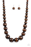 Paparazzi Effortlessly Everglades - Brown Wooden Necklace