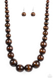 Paparazzi Effortlessly Everglades - Brown Wooden Necklace