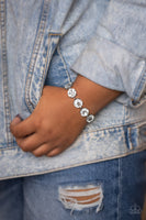 Paparazzi Fabulously Flashy - White Bracelet