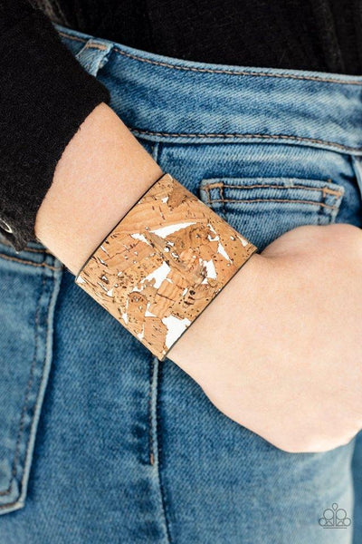 Paparazzi Cork Congo - White Wrap Bracelet