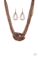 Paparazzi Knotted Knockout - Copper Necklace
