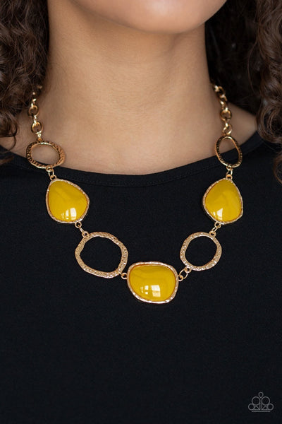 Paparazzi Haute Heirloom - Yellow Necklace