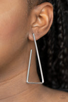 Paparazzi Go Ahead and TRI - Silver Hoop Earrings