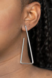 Paparazzi Go Ahead and TRI - Silver Hoop Earrings