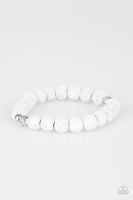 Paparazzi Steady Now - White Bracelet