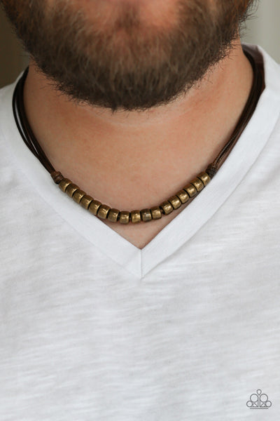 Paparazzi On The TREASURE Hunt - Brown Men's Necklace