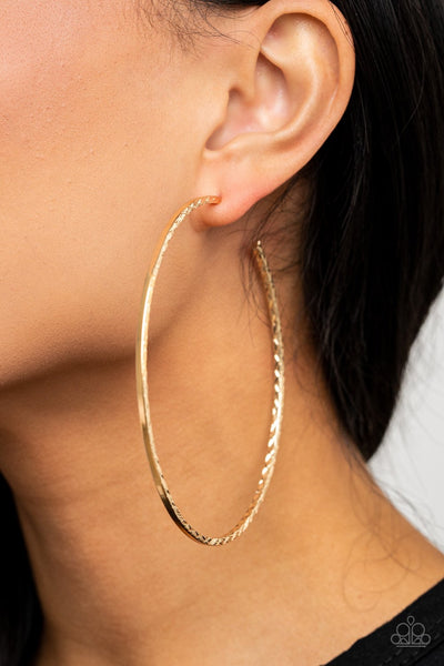 Paparazzi Diamondback Diva - Gold Hoop Earrings
