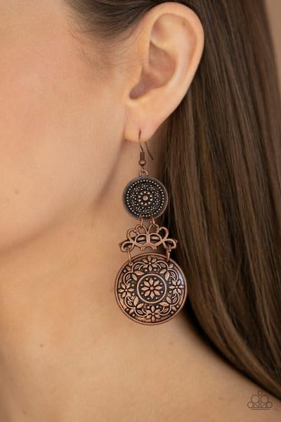 Paparazzi Garden Adventure - Copper Earrings