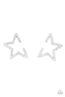 Paparazzi Star Player - White Post Earrings