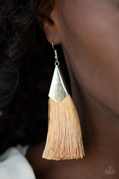 Paparazzi In Full PLUME - Brown Earrings