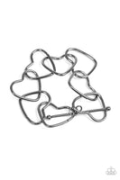 Paparazzi Unbreak My Heart & Take Heart - Black Necklace & Bracelet Set