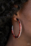 Paparazzi HAUTE-Blooded - Brown Hoop Earrings