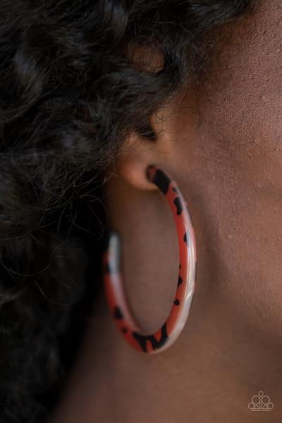 Paparazzi HAUTE-Blooded - Brown Hoop Earrings
