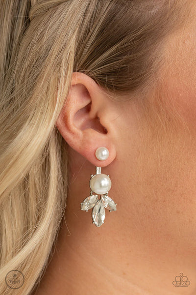 Paparazzi Extra Elite - White Post Earrings