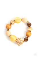 Paparazzi Happily Homespun - Yellow Bracelet