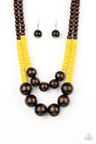 Paparazzi Cancun Cast Away - Yellow Wood Necklace