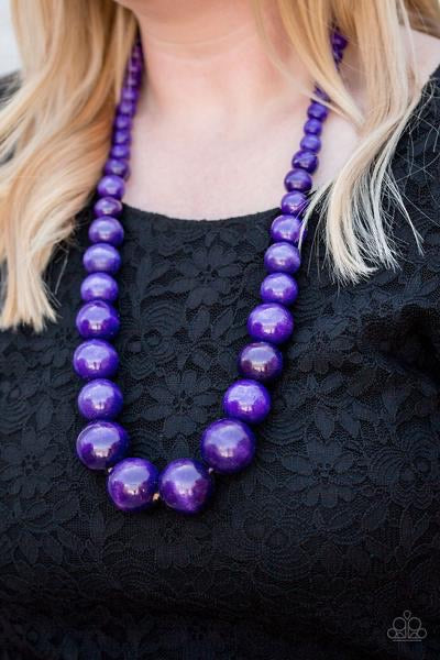 Paparazzi Effortlessly Everglades - Purple Wooden Necklace