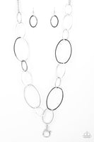 Paparazzi City Circuit - Silver Lanyard Necklace
