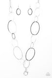Paparazzi City Circuit - Silver Lanyard Necklace