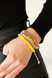 Paparazzi Down HOMESPUN - Yellow Bracelet