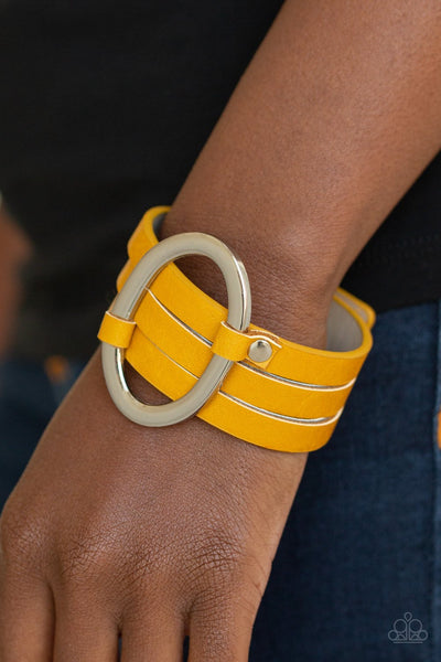Paparazzi Cowgirl Cavalier - Yellow Wrap Bracelet