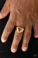 Paparazzi Trident - Gold Men's Ring