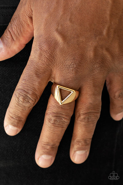 Paparazzi Trident - Gold Men's Ring