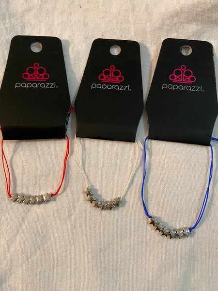 Paparazzi Starlet Shimmer Festive 6 star slip-knot bracelets