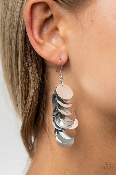 Paparazzi Now You SEQUIN It - Silver Earrings