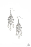 Paparazzi Majestic Mood - White Earrings
