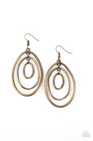 Paparazzi Retro Ruins - Brass Earrings