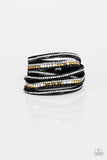 Paparazzi Rock Star Attitude - Black Wrap Bracelet