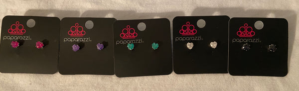 Paparazzi Starlet Shimmer Heart Rhinestone Earrings