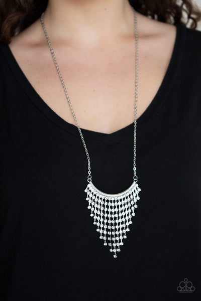 Paparazzi Glitter Bomb - White Necklace