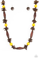 Paparazzi Cozumel Coast – Yellow Wood Necklace