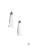 Paparazzi Make Room For Plume - White Earrings