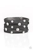 Paparazzi Rhinestone Reputation - Black Wrap Bracelet