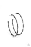 Paparazzi Totally Throttled - Black Hoop Earrings