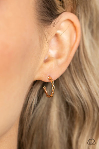 Paparazzi Irresistibly Intertwined - Gold Hoop Earrings
